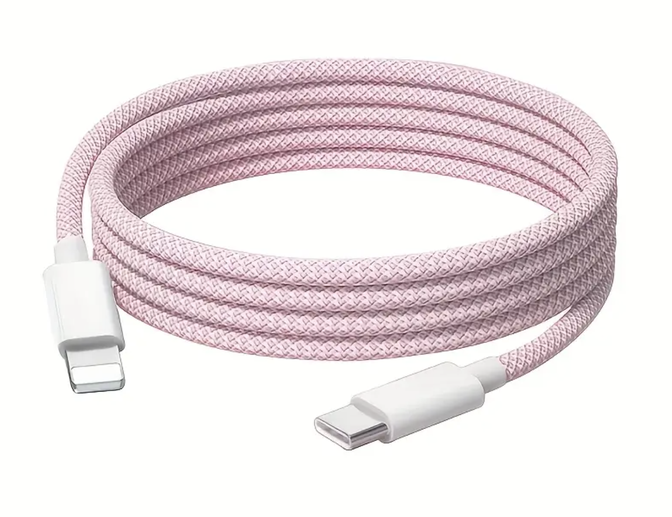 Pink Lightning to USB-C 1.5m braided cable