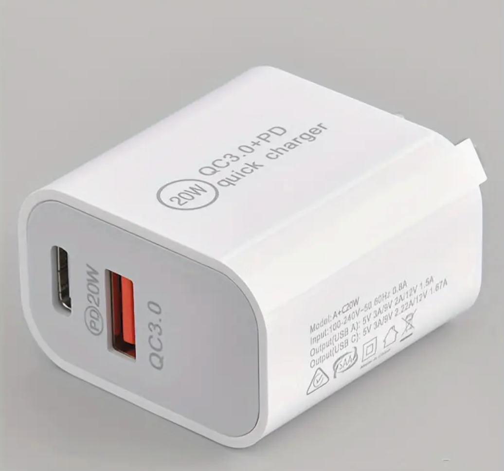 2 port USB & USB-C 38w charging brick